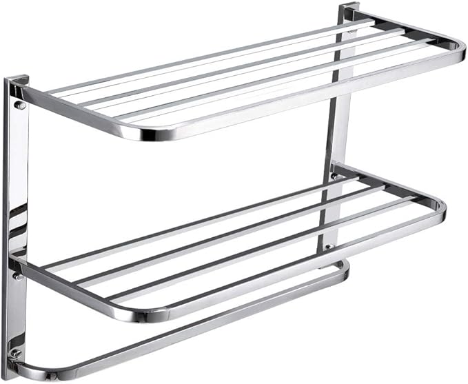 LUANT 3-Tier Bathroom Shelf with Towel Bars, Stainless Steel Wall Mounting Rack,29-1/4 Inch