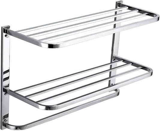 LUANT 3-Tier Bathroom Shelf with Towel Bars, Stainless Steel Wall Mounting Rack,29-1/4 Inch