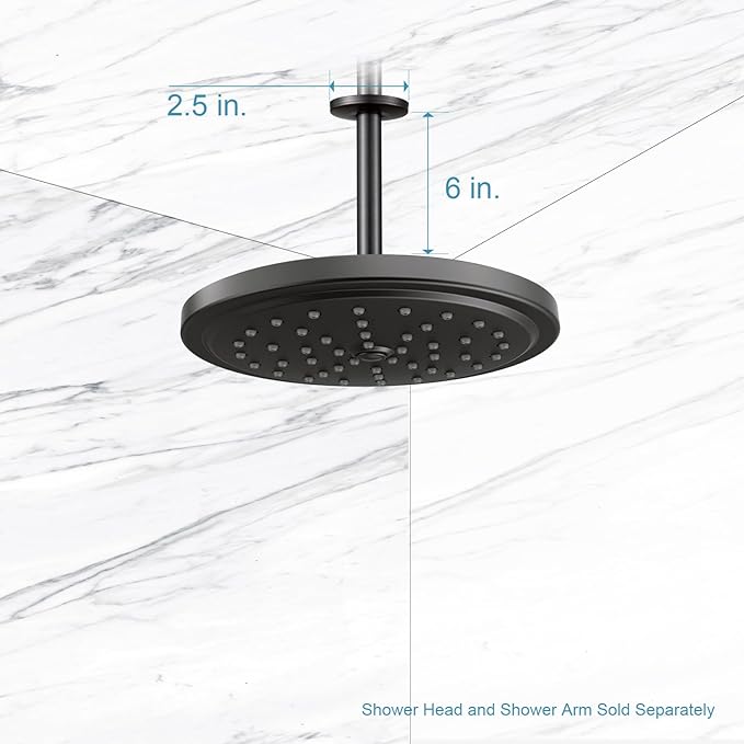 OFFO Shower Arm with Flange Ceiling Mount Replacement Rain Shower Head Straight Arm Ceiling-Mounted for Fixed Shower Head & High Pressure Rain, 6 in Oil Rubbed Bronze