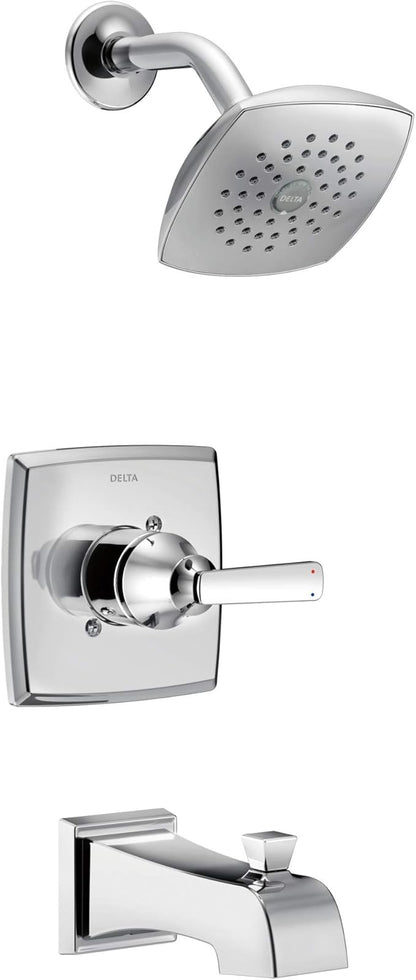 Delta Faucet Ashlyn 14 Series Single-Handle Tub and Shower Trim Kit, Shower Faucet with Single-Spray Touch-Clean Shower Head, Chrome T14464 (Valve Not Included)