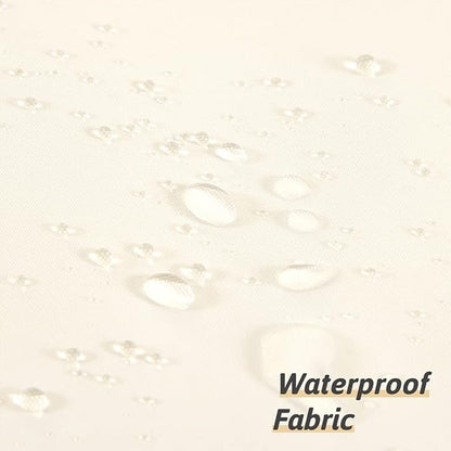 Furlinic No Hook Long Shower Curtain 72 x 78 Inch,Polyester Fabric Tall Bathroom Curtain,Washable & Waterproof,Includes Plastic Built in Grommets,Hotel Style,Beige