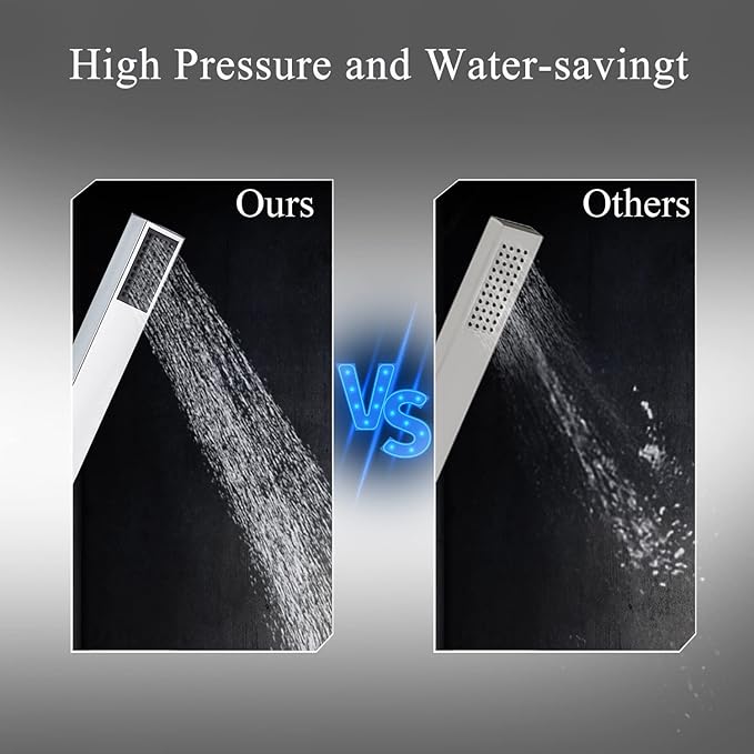 Senlesen Bathroom Chrome Freestanding Tub Faucet Floor Mounted Bathtub Shower Faucet with Handheld Sprayer