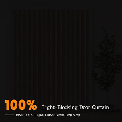 Accordian Door Curtain, 100% Blackout Folding Magnetic Doorway Curtains,Linen Style Closet Doors,for Room Divider,Privacy Protection（W72 x L78,Pink,1 Panel）