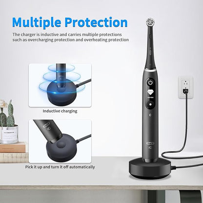 Charger for Oral B iO iO7 iO8 iO9 Electric Toothbrush, Model 3768 Magnetic Replacement Charger for Oral-B iO Electric Toothbrushs,Black（Incompatible IO4/5/6）