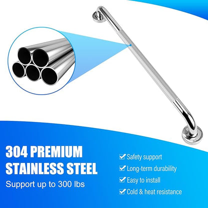supregear Grab Bars for Bathtubs and Showers, Anti Slip Bathroom Grab Bars for Seniors, 304 Stainless Steel Safety Shower Handle, Toilet Handicap Elderly Assist Bathroom Wall Handle, 12 inch