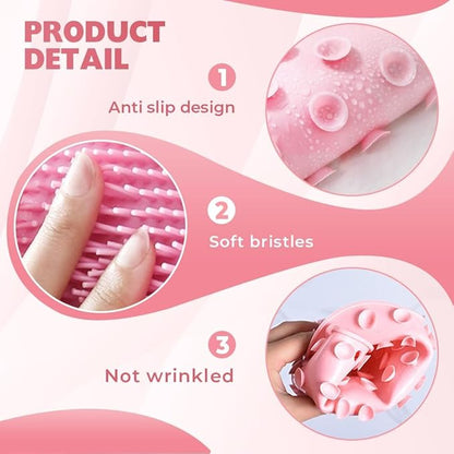 2026 New Silicone Shower Foot Scrubber Mat, Foot Back Cleaning Pad Back Washer Exfoliating Bath Wash Pad, Shower Foot Scrubber Mat with Non-Slip Suction Cups (Blue)