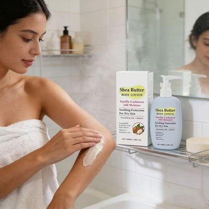 Shea Butter Body Lotion | Deep Moisturizing & Nourishing Cream | Long-Lasting Hydration for Dry & Sensitive Skin | Non-Greasy & Smooth Scented Body Butter