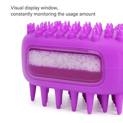 Multiple Dog Brushes, Dog Wash Brushes, Pet Grooming Brush Baths Massage Comb Depth Cleansing Silicones Bristles Nonslip Grip For Various Size Waterproofed Pet Grooming Tool