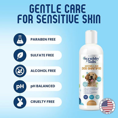 Organic Dog Shampoo - Puppy Oatmeal Shampoo for Itchy Skin Relief - Hypoallergenic for Sensitive Skin, for Dogs of All Ages, Deodorizes, Tearless, Made in USA, 16oz (Lavender)