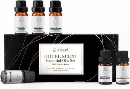 JCLOUD Hotel Diffuser Oils Set | Top 6 Luxury Hotel Inspired Essential Oils for Diffuser for Home, Pure Aromatherapy Diffuser Oil Gift Set, Home Luxury & Hotel Scents for Diffuser - 6x10mL