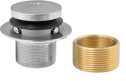 Artiwell Tip-Toe Tub Trim Set with Two-Hole Overflow Faceplate, Replacement Bath Drain Trim Kit with 2-Hole Overflow Faceplate and Universal Fine/Coarse Thread (Brushed Nickel)
