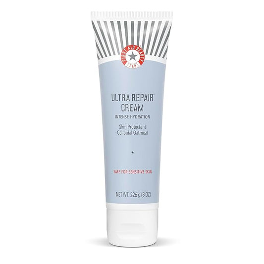 First Aid Beauty - Ultra Repair Cream, Intense Hydration Whipped Colloidal Oatmeal, Clinically Proven to Strengthen Skin Barrier in 7 Days & Helps Relieve Eczema, Luxury Face & Body Moisturizer, 8 oz