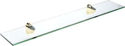 Spancraft Glass H-8x42-Brass Heron Glass Shelf, Brass, 8" x 42"