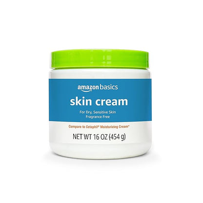 Amazon Basics Ultra Moisturizing Skin Cream for Dry & Sensitive Skin, Dermatologist Tested, Fragrance Free, 16 Ounce (Pack of 4) (Previously Solimo)