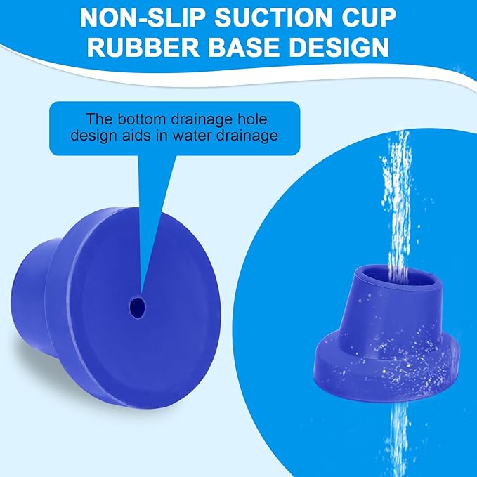 supregear Replacement Feet for Shower Chair Bath Seat, 1-1/8" I.D. Slope Rubber Feet Pad for Shower Stools Transfer Bench Non-Slip Extreme Grip Tub Transfer Benches Suction Cup Feet, 4PK