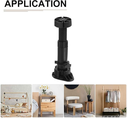 120x44mm(LxW) Adjustable Leveling Feet - 4Pack- Good for Furniture - Leveler Support Frame Replacement Legs - Black