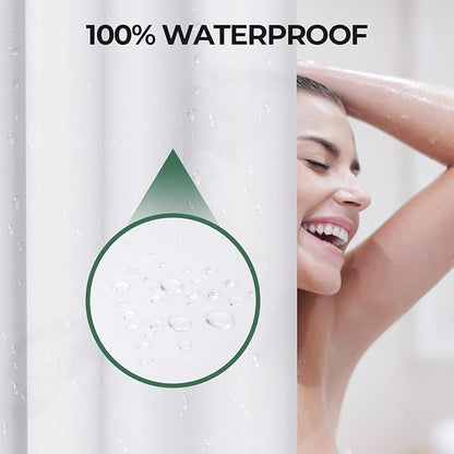 AmazerBath Shower Curtain Liner 2 Pack, 72 x 72 Inches PEVA Plastic Shower Liner with 3 Weighted Stones and 12 Rustproof Metal Grommet, Standard Size Lightweight Shower Curtain - White