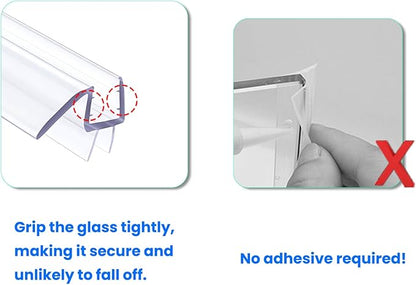 36" Shower Door Bottom Seal Strip for 3/8" (10mm) Glass – Ultra Clear Polycarbonate Shower Door Sweep, Single Pack