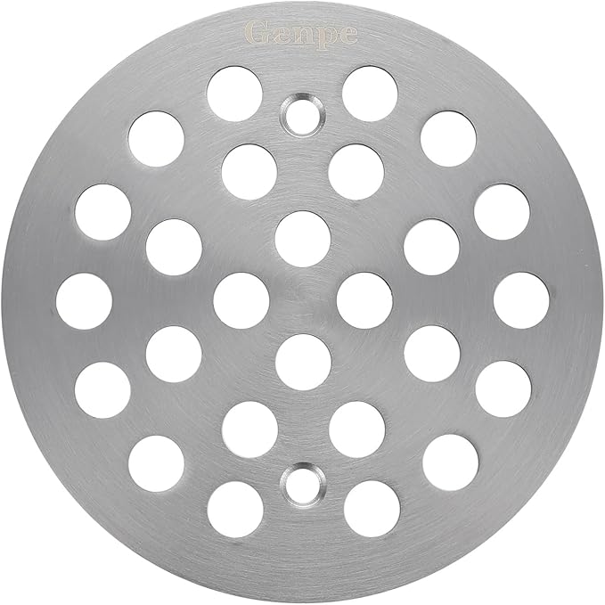 Round 4.25 Inch Screw-in Shower Drainer Cover Replacement 304 Stainless Steel 4-1/4 inch Floor Drain Grate with Screws (1, Brushed Nickel)