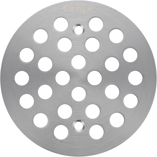 Round 4.25 Inch Screw-in Shower Drainer Cover Replacement 304 Stainless Steel 4-1/4 inch Floor Drain Grate with Screws (1, Brushed Nickel)