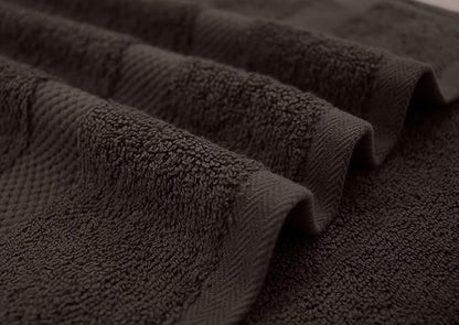 DAN RIVER Bath Towels Set of 4, 27 x 54 Inches, 100% Cotton, Larger & Lighter Weight, Quicker to Dry, Super Soft and Absorbent, Ideal Bathroom Towels for Daily Use, Brown