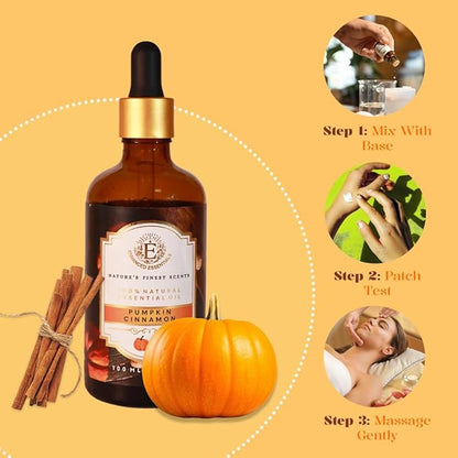 Luxurious Pumpkin Cinnamon Fragrance Oil by Enhanced Essentials|Holiday Mood Aromatic Oil for Diffuser,Laundry, Aromatherapy,Perfume,Gifting,Soap & Candle Making|with Glass Dropper|100 ml