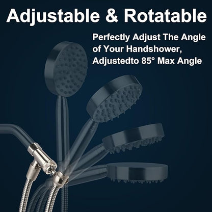 Shower Head Holder All Metal and Extra Long Stainless Steel 6 ft. Hose,Adjustable Shower Arm Bracket for Handheld ,Brass Hand held Showerhead Mount C-Style Brushed Nickel