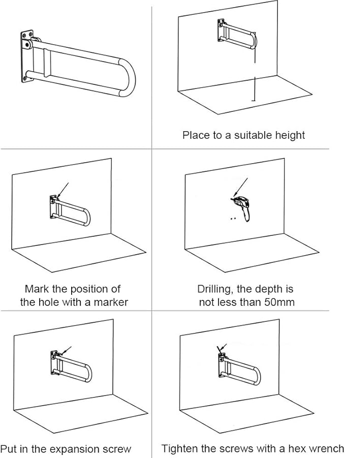 Handicap Grab Bars Rails 23.6 Inch Toilet Handrails Bathroom Safety Bar Hand Support Rail Handicapped Handrail Accessories for Seniors Elderly Disabled Mounted Bath Grips