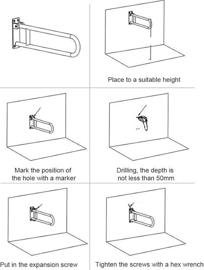 Handicap Grab Bars Rails 23.6 Inch Toilet Handrails Bathroom Safety Bar Hand Support Rail Handicapped Handrail Accessories for Seniors Elderly Disabled Mounted Bath Grips