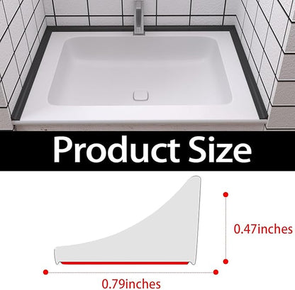 New Collapsible Shower Threshold Water Dam, Self Adhesive Silicone Waterproof Barrier Bathroom and Kitchen Water Strip Dam Shower Guard for Dry And Wet Separation Caulk Seal Strip Edge Trim(Black)