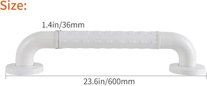 Non-Slip handrails, Stainless Steel Shower Safety Handles, Suitable for bathrooms, Elderly, Handicapped, Handicapped, and Pregnant Women (White, 23.6 1.4in)