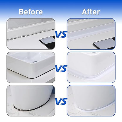 White Caulk Tape Self Adhesive Waterproof 1.97" x26.25Ft, Bathroom Peel & Stick Caulking Tape for Floor Tile Corner Trim & Shower, Toilet Bathtub Caulking Sealant Strip for Kitchen, Countertop, Sink