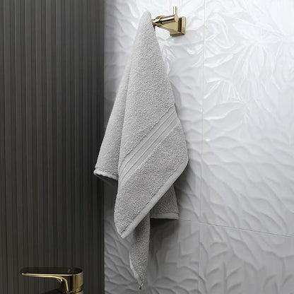 Hand Towels Pack of 4-100% Cotton & Luxury, Large (16"x 28") Absorbent, Thick, Cozy - Versatile, Perfect as Hotel Towel, Hand Towels for Bathroom - Silver Gray