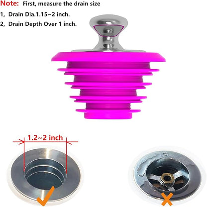 Bathtub Drain Stopper,Silicone Bathtub Stopper, Tub Stopper, Washbasin Drain Plug,Drain Plug (Pink，Patented Product)
