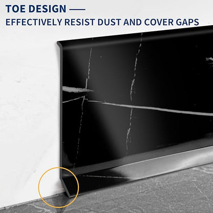 Flexible Baseboard Molding Trim 4 Inch Self-Adhesive Vinyl Wall Base Peel and Stick Cove Base Rubber Wall Baseboard Moulding Trim (100Ft, Black Stone)