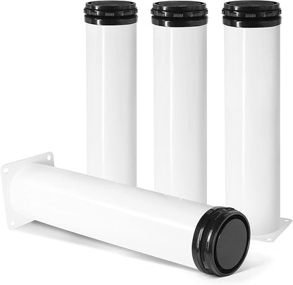 10 Inch Metal Furniture Legs Stainless Steel Adjustable Legs White Metal Legs Round Cabinet Legs for Coffee Table Cabinet Desk Sofa Shelves, Pack of 4