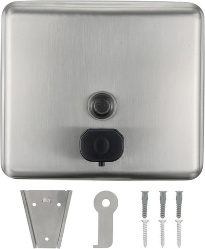 Stainless Steel Extra Large 1400ml/47oz Capacity Industrial Grade Soap Dispenser, Commercial Wall Mount Bathroom Hand Soap Dispenser with Corrosion Proof Lining and Anti-Leak Pump