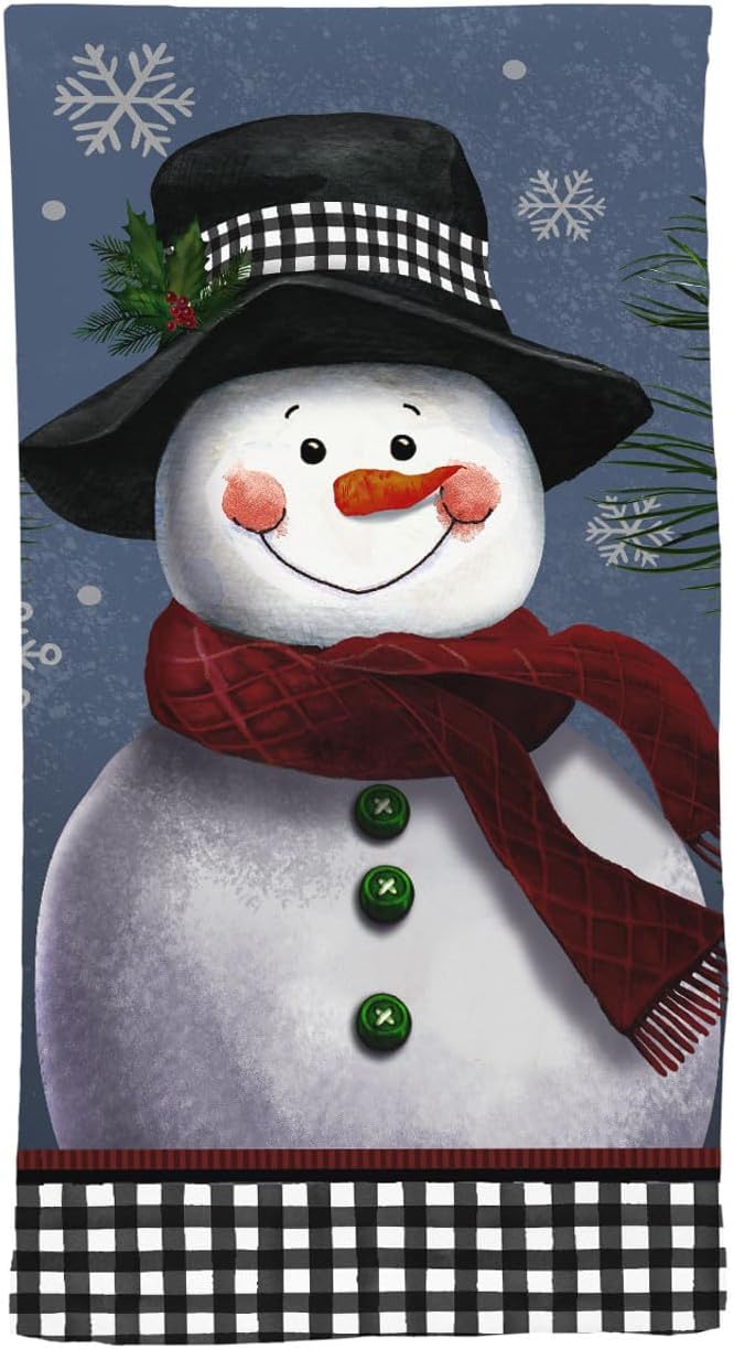 Briarwood Lane Smiling Snowman Cotton Hand Towel