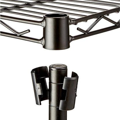 3 Tier Storage Racks Shelving, Heavy Steel Pantry Shelves, Adjustable Wire Shelving Rack, Suitable for Garage, Kitchen, Bathroom, Office, 24" W x 14" D x 34" H, Black