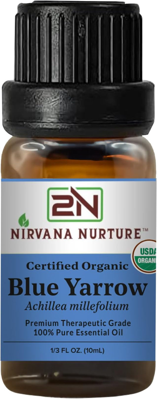 Blue Yarrow Essential Oil USDA Certified Organic, 100% Pure Natural Premium Grade, Undiluted
