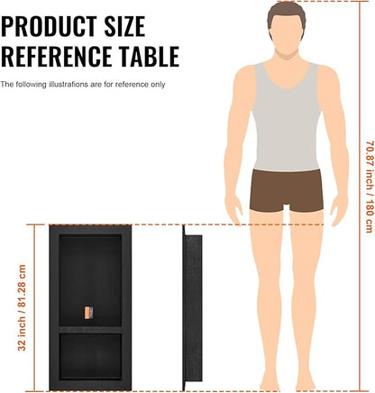 VEVOR Shower Niche Insert Tile Ready 16" x 32", Double Shelf Niche for Shower Wall Bathroom for Shampoo and Toiletry Storage, Black