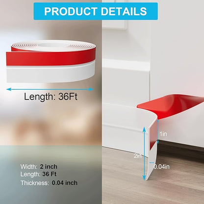 36FT Weather Stripping Door Seal - 2" Silicone Door Draft Seal Tape for Gaps Under Door Weatherstripping Sweep Stopper for Bottom of Shower Door/Sliding Glass Door