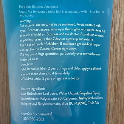 ALOE UP Aloe Ice Sunburn Relief Jelly - Face and Body Organic After Sun Gel - With 96.6% Pure Aloe Vera Gel - Reef Safe - Alcohol- and Fragrance-Free - 4 Oz