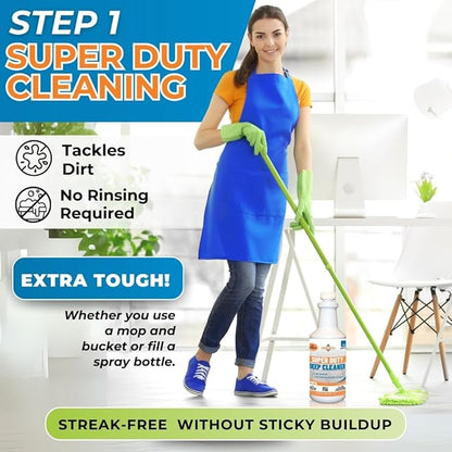 Super Duty Degreaser – Heavy Duty Tile & Grout Cleaner for Kitchens, Bathrooms & Floors – Removes Grease, Soap Scum & Deep Stains – Non-Corrosive Concentrate