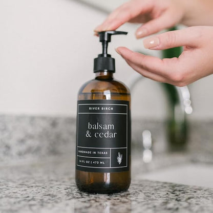 River Birch Balsam Cedar Scented Natural Hand Soap Refill - Handmade Moisturizing Hand Wash Luxury Scented Hydrating Soap - Vegan and Non-Toxic - 32 Fl Oz
