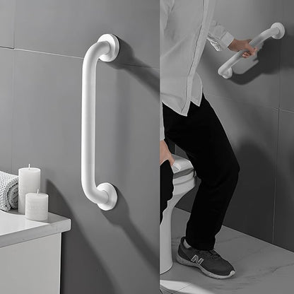 Shower Grab Bar, 2 Pack 24 Inch White Bathroom Grab Bar, 1.25" Diameter 304 Stainless Steel Anti-Slip Grab Bars for Bathtubs and Showers, Handicap Shower Grab Bar for Seniors Elderly