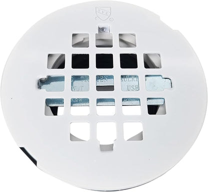 Westbrass SP6036WP-50 60" x 36" 3-Wall Shower Pan with Plastic Center Drain and 4-1/4" Cross Grid Brass Drain Cover, Powder Coat White