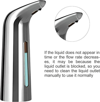 Automatic Soap Dispenser Touchless, TUMAN Pro Battery Operated Electric 14oz/400ml Liquid Hand Soap Dispenser with Motion Sensor, Suitable for Kitchen Bathroom Hotel, IPX6 Waterproof(Silver)…