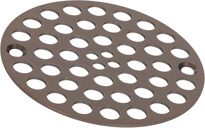 4" Screw-in Shower Drain Cover, Oil Rubbed Bronze - Solid Brass, 4" OD, Screws Included