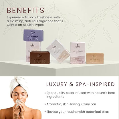 4 Pcs Women Natural Handmade Body Soaps 5 OZ Pack Floral Radiance Long lasting Fragrance Luxurious Scents with Natural Ingredients – Sulfate & Paraben Free, Vegan Soaps